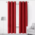 Red Jacquarad Plain Curtains