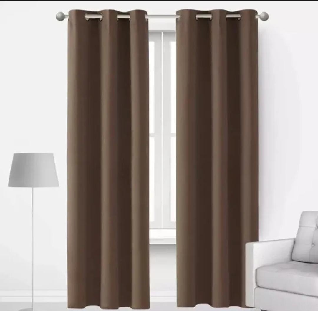 Brown Jacquarad Plain Curtains