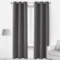 Charcoal Gray Jacquarad Plain Curtains