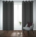 Black Jacquarad Self Design Curtains