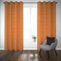 Orange Jacquarad Self Design Curtains