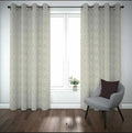 White Jacquarad Self Design Curtains