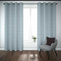Silver Blue Jacquarad Self Design Curtains