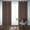 Brown Jacquarad Self Design Curtains