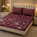 Mehroon Plain Rich Cotton Bedsheet