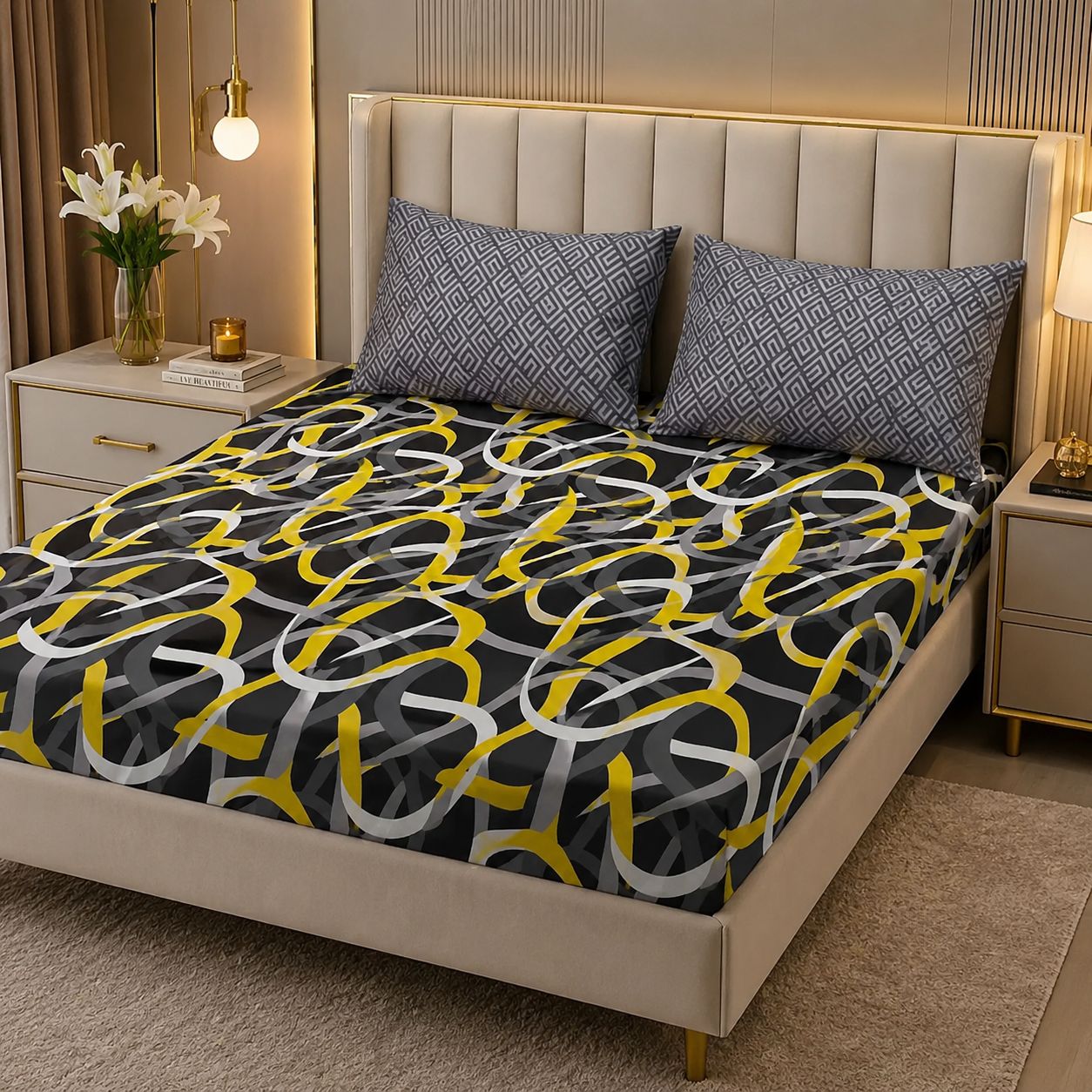 Grey Plain Rich Cotton Bedsheet