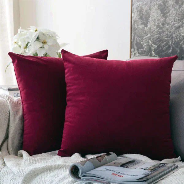 Mehroon  Soft feel Velvet Cushion cover