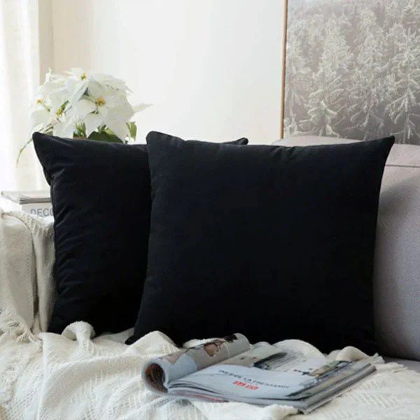 Black Soft feel Velvet Cushion cover