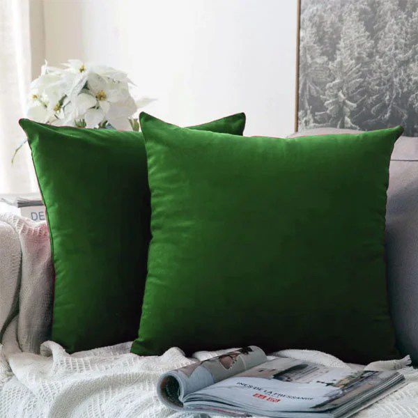 Green Soft feel Velvet Cushion cover