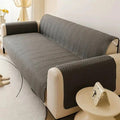 Zigzag Ultrasonic Quilted Sofa Cover Gray Mat Ultrasonic Quilted Sofa Runner