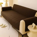Zigzag Ultrasonic Quilted Sofa Cover Brown Mat Ultrasonic Quilted Sofa Runner