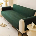 Zigzag Ultrasonic Quilted Sofa cover Green Mat Ultrasonic Quilted Sofa Runner