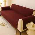 Zigzag Ultrasonic Quilted Sofa Cover Mahroon Mat Ultrasonic Quilted Sofa Runner