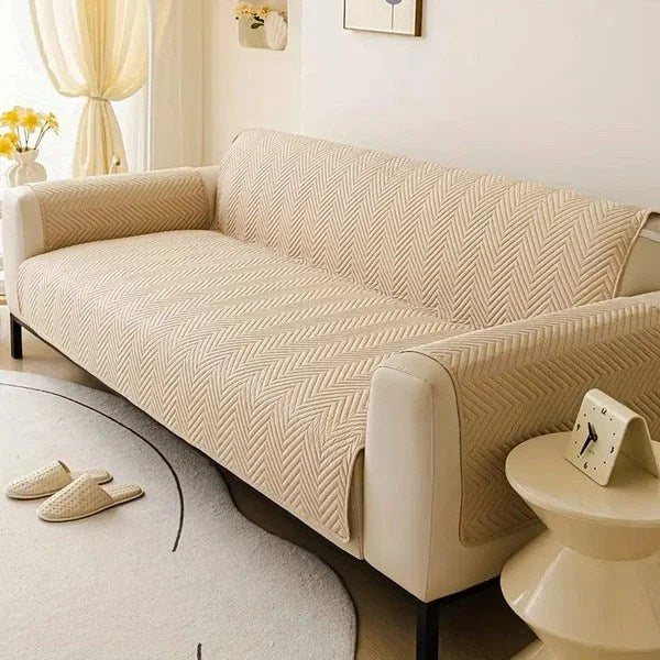 Zigzag Ultrasonic Quilted Sofa Cover Skin Mat Ultrasonic Quilted Sofa Runner