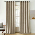 Beige Plain Velvet Curtains