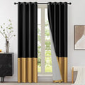 Black & Gold Velvet Curtains
