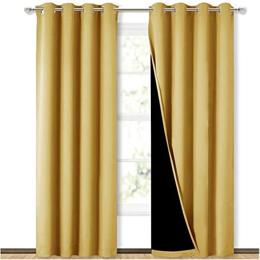 Golden Jacqauard Curtains