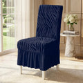 Blue Zebra Velvet Chair Cover