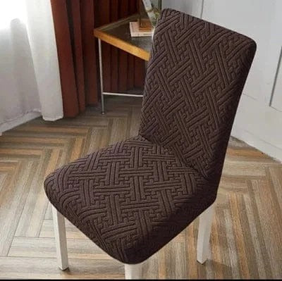 Brown Stripe Jacquard Chair Cover