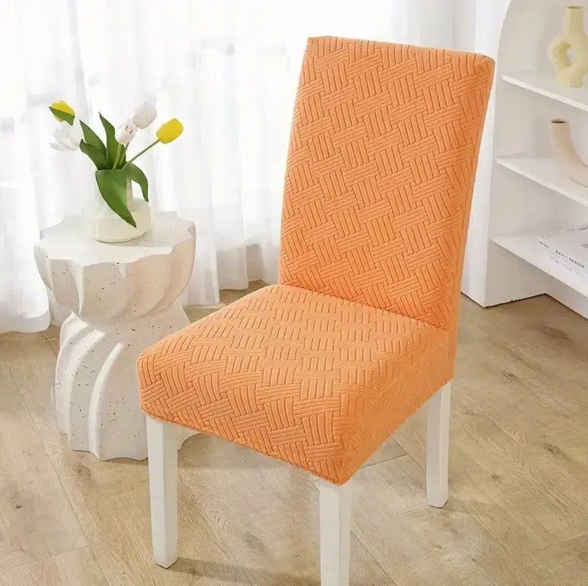 Orange Stripe Jacquard Chair Cover