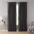 Dark Grey Plain Velvet Curtains