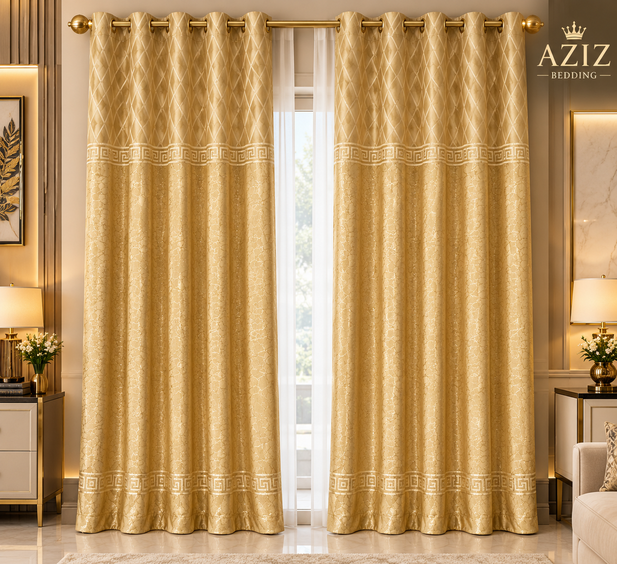 VELVET TAXTURE CURTAIN (GOLDEN)