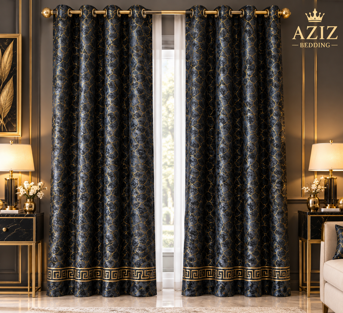 VELVET TAXTURE CURTAIN (BLACK)