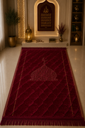 Mehroon  Aziz Bedding Traditional Quilted Prayer Mat