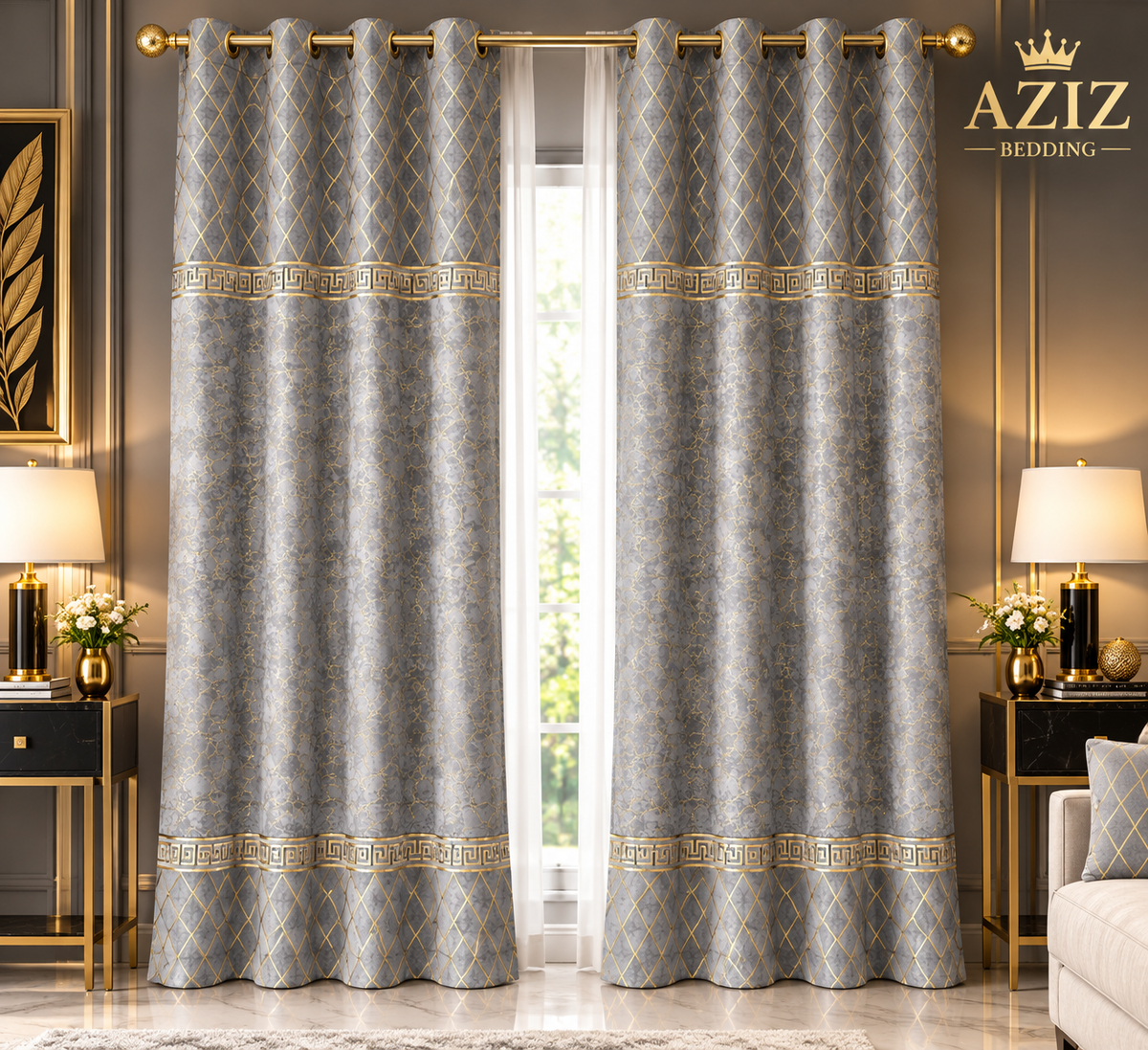 VELVET TAXTURE CURTAIN (GREY)