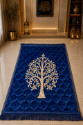 Blue  Aziz Bedding Traditional Quilted Prayer Mat