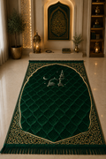 Green Aziz Bedding Traditional Quilted Prayer Mat
