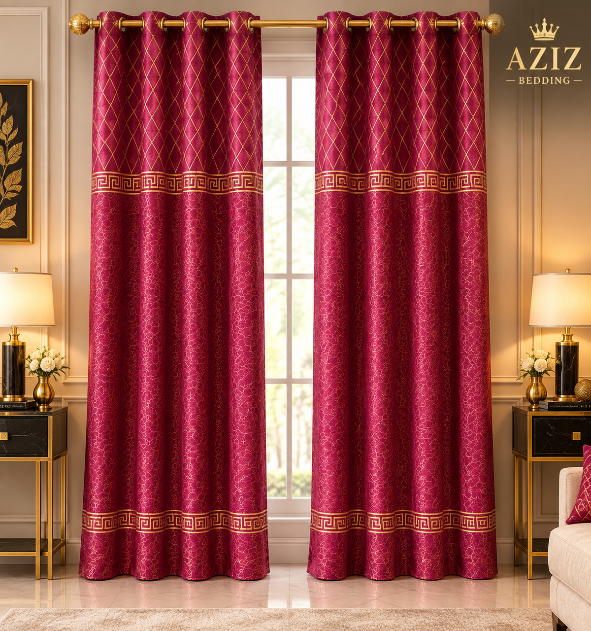 VELVET TAXTURE CURTAIN (MAROON)