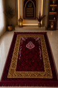 Mehroon  Aziz Bedding Traditional Quilted Prayer Mat