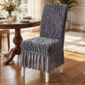 Grey Zebra Velvet Chair Cover
