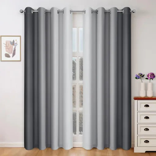 Grey Digital Velvet Curtains