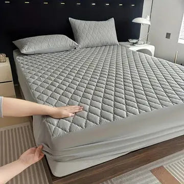 Grey Water Proof Bubble Mattress Cover