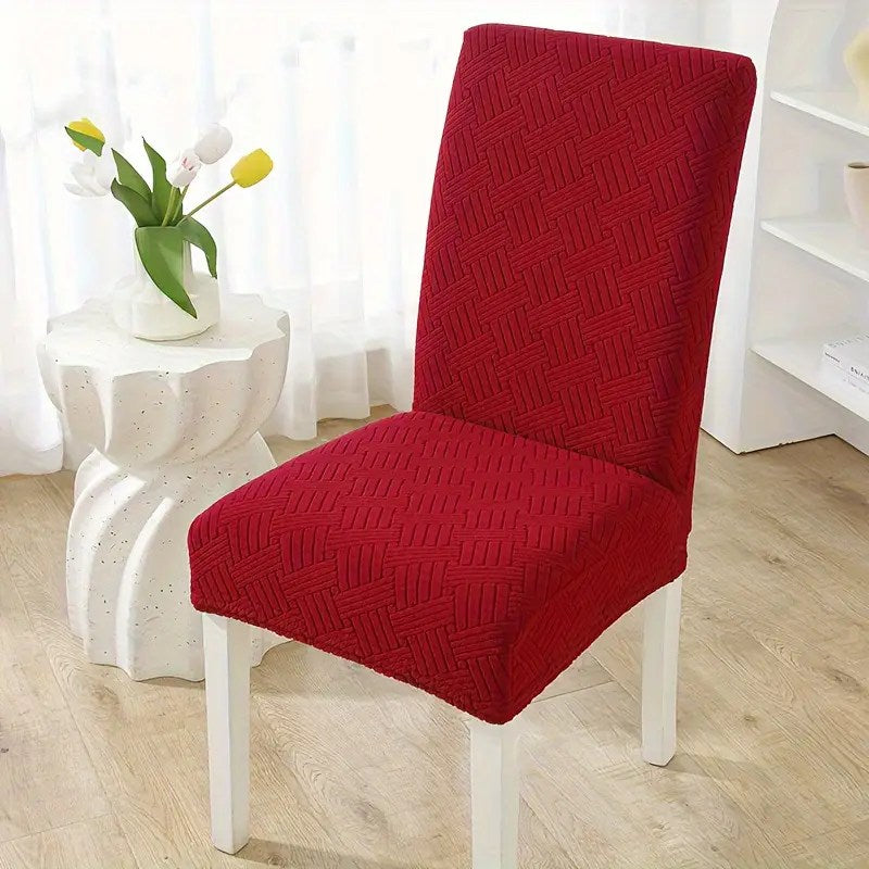Maroon Stripe Jacquard Chair Cover