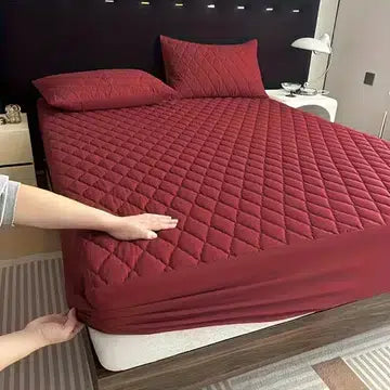 Maroon Water Proof Bubble Mattress Cover