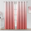 Pink-Ombre Digital Velvet Curtains