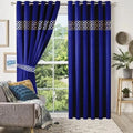 Royal Blue Front Border Curtains