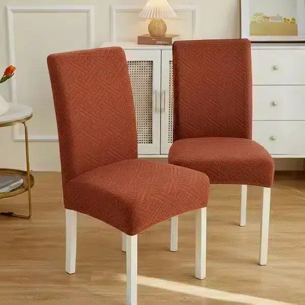 Rust Stripe Jacquard Chair Cover