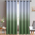Sage-Green-Greyish-White Digital Velvet Curtains