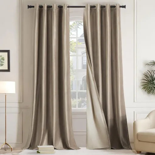 Taupe Velvet Curtains